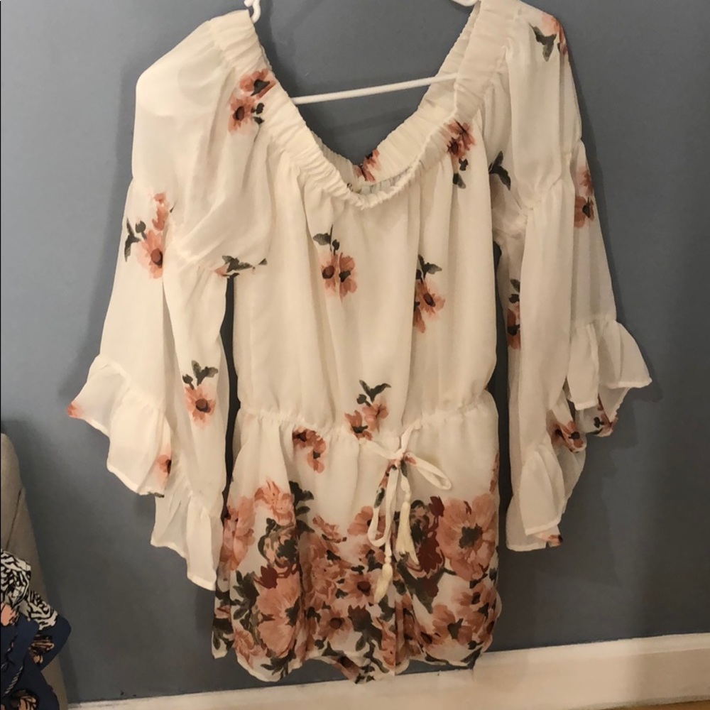 Off the shoulder Floral Romper